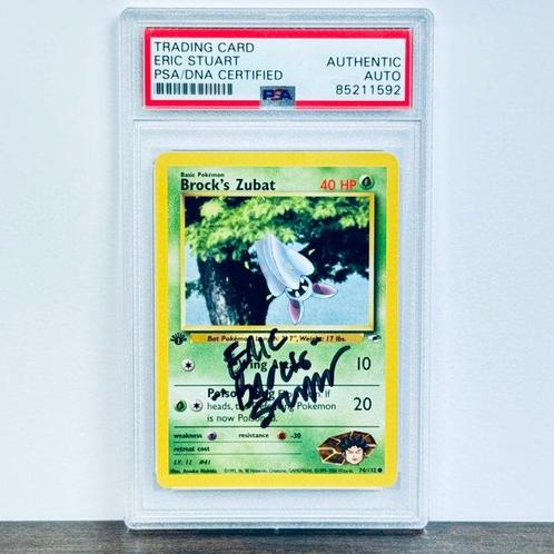 Pokémon Graded card - Signed Card - Eric Stuart - Brocks, Hobby en Vrije tijd, Verzamelkaartspellen | Pokémon