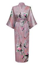 KIMU® Kimono Mauve 7/8 S-M Yukata Satijn Boven dekel Lange P, Ophalen of Verzenden, Nieuw, Maat 36 (S), Carnaval