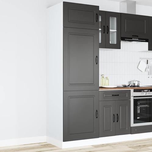 vidaXL Keukenkast Kalmar bewerkt hout zwart, Huis en Inrichting, Keuken | Keukenelementen, Zwart, Nieuw, Verzenden