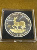 Gabon. 1000 Francs 2022 Springbock - 24 k Teilvergoldung,