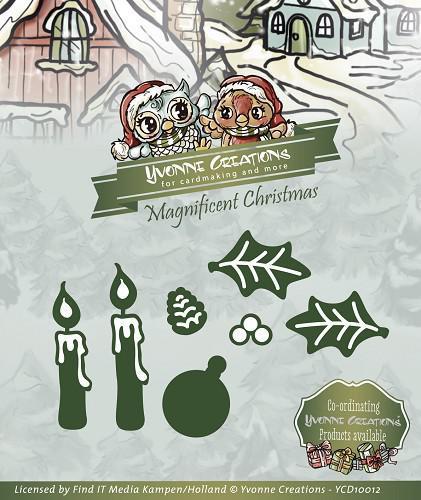 Die - Yvonne Creations - Magnificent Christmas - Candle Set, Hobby en Vrije tijd, Overige Hobby en Vrije tijd, Verzenden