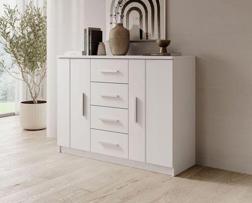 Meubella ladekast Blake wit 120cm lades, Huis en Inrichting, Kasten | Ladekasten, 25 tot 50 cm, Nieuw, 100 tot 150 cm, Verzenden