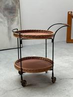 Serveerwagen - Metaal, Hout, Rattan - Hocker & Tischlampe