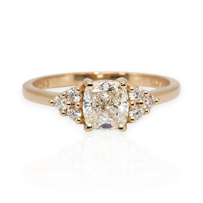 Ring - 18 karaat Geel goud - 1.22ct. tw. Diamant, Sieraden, Tassen en Uiterlijk, Ringen