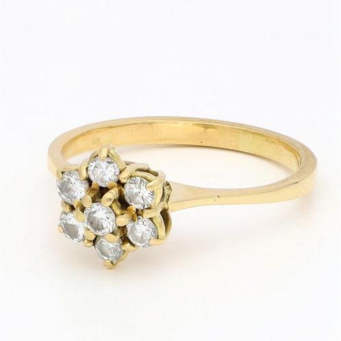Ring - 18 karaat Geel goud - 0.21ct. tw. Diamant, Sieraden, Tassen en Uiterlijk, Ringen