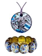 Murano glas kunst - 2-delige sieradenset - Armband, ketting
