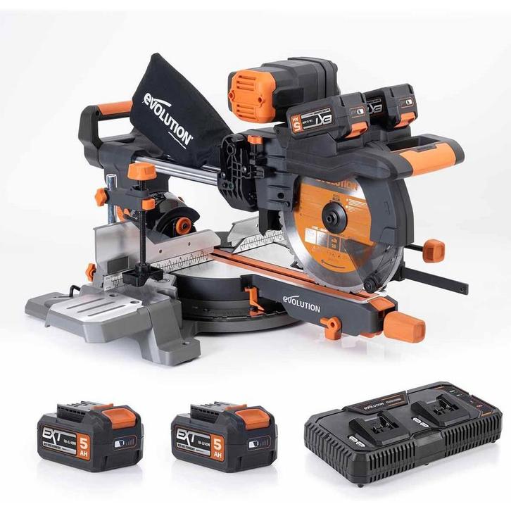 Evolution R255SMS-DB-LI glijdende verstek/afkortzaag 255m..., Doe-het-zelf en Verbouw, Gereedschap | Zaagmachines, Overige typen