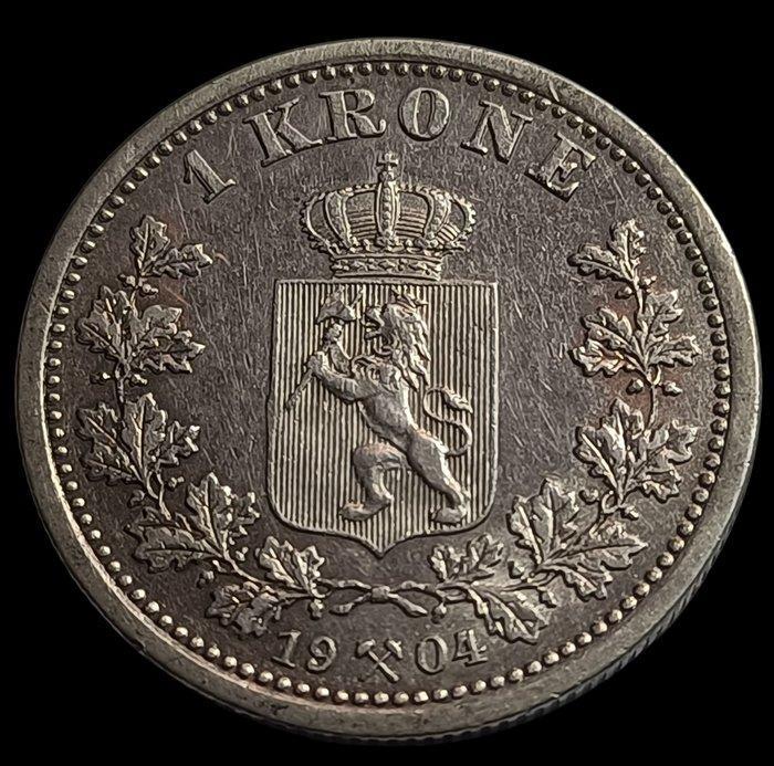 Noorwegen. Oscar II. 1 Krone 1904 / Key date - last year low, Postzegels en Munten, Postzegels | Europa | Rusland
