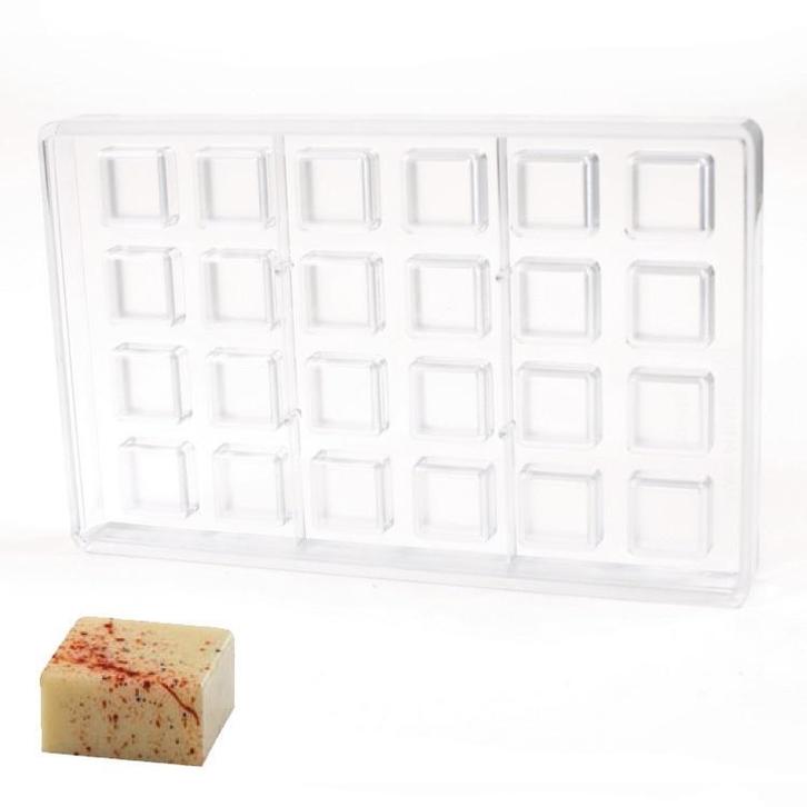 Martellato Bonbonvorm Vierkant Blokjes (24x) 25x25 mm, Hobby en Vrije tijd, Taarten en Cupcakes maken, Nieuw, Verzenden