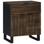 vidaXL Nachtkastje Walnotenhout 50 x 33 x 60 cm massief, Minder dan 45 cm, Verzenden, Nieuw, 55 tot 70 cm