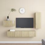 vidaXL 4-delige Tv-meubelset spaanplaat sonoma eikenkleurig, Huis en Inrichting, Minder dan 50 cm, Verzenden, Nieuw, Minder dan 100 cm