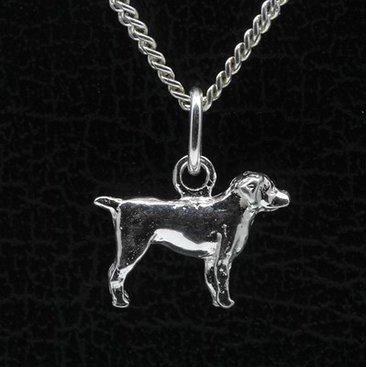 Zilveren Entlebucher sennenhond ketting hanger - klein, Sieraden, Tassen en Uiterlijk, Kettinghangers, Verzenden