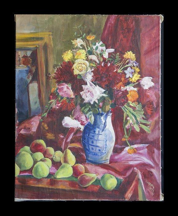 Adrien Dupa (1889-1980) - Fleurs au vase, Antiek en Kunst, Kunst | Schilderijen | Klassiek