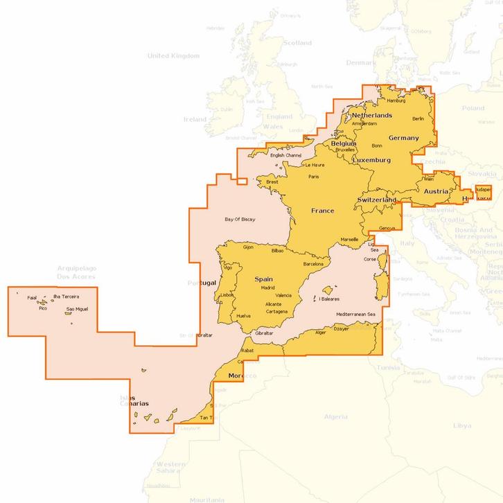 Navionics Nav+ Large EU646L Centraal en West Europa - Preloa, Watersport en Boten, Navigatiemiddelen en Scheepselektronica, Nieuw