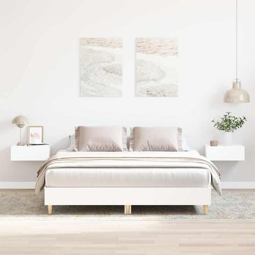vidaXL Bedframe zonder matras 150x200 cm spaanplaat wit, Huis en Inrichting, Slaapkamer | Bedden, Overige maten, 200 cm, Wit, Tweepersoons