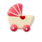 Callebaut Chocoladedecoratie Kinderwagen Roze 90st, Verzenden, Nieuw