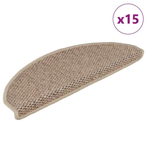 vidaXL Trapmatten zelfklevend 15 st sisal-look 65x21x4 cm, Doe-het-zelf en Verbouw, Ladders en Trappen, Nieuw, Verzenden
