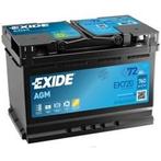 Exide EK720 Start Stop AGM accu 12V 72Ah 278x175x190, Auto-onderdelen, Accu's en Toebehoren, Verzenden, Nieuw