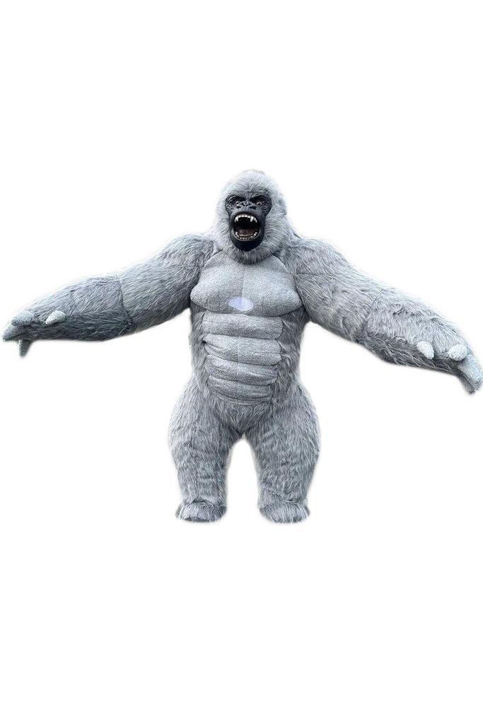 Mega Opblaasbare Mascotte Gorilla Grijs 2 Meter King Kong Ko, Kleding | Heren, Carnavalskleding en Feestkleding, Kleding, Nieuw