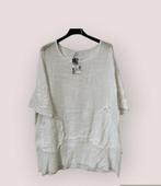 Top tuniek linnen mix met korte mouwen - boho top - steek, Nieuw