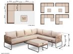 Loungeset / Hoekset Knox Taupe inclusief Hocker, Ophalen of Verzenden, Nieuw