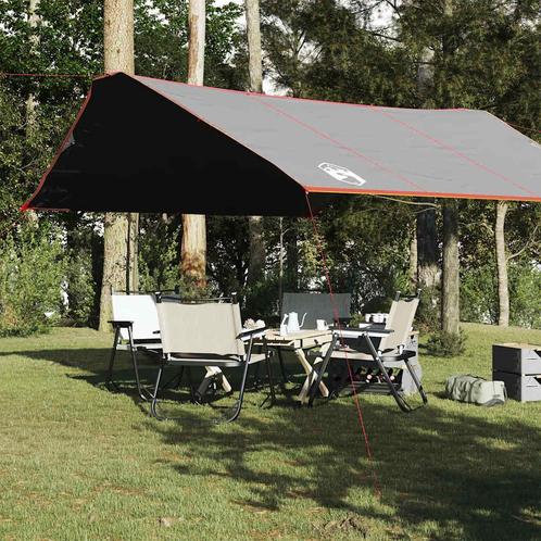 vidaXL Kampeerluifel waterdicht 420x440 cm grijs en oranje, Caravans en Kamperen, Tenten, Nieuw, tot en met 2, Verzenden
