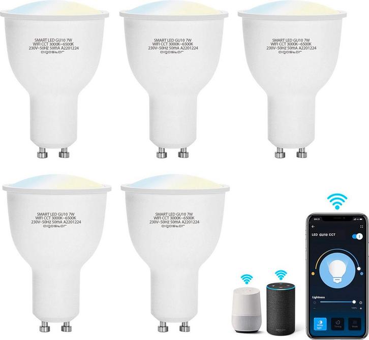 Aigostar LED Lamp GU10 - Dimbaar - App - 7W - 5 stuks, Huis en Inrichting, Lampen | Overige, Nieuw, Verzenden