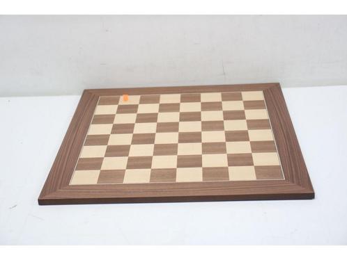 Schaakset - Bord walnoot esdoorn ingelegd 50x50cm met, Huis en Inrichting, Woonaccessoires | Overige, Zo goed als nieuw, Verzenden