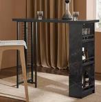 Zwarte Bartafel met Opbergruimte – MDF & Metaal, 120 cm, Huis en Inrichting, Keuken | Keukenelementen, Verzenden, Nieuw