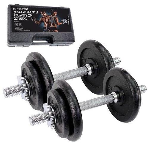Halterset met koffer - dumbbellset 20 kg gietijzer, Sport en Fitness, Fitnessmaterialen, Nieuw, Ophalen of Verzenden