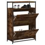 vidaXL Schoenenkast 75x34x112 cm bewerkt hout gerookt, Huis en Inrichting, Verzenden, Nieuw