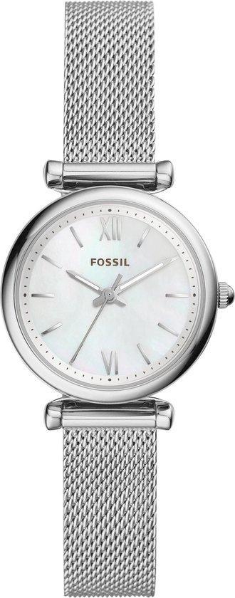 Fossil Carlie ES4432 Dameshorloge 28 mm - Zilverkleurig, Sieraden, Tassen en Uiterlijk, Horloges | Dames, Verzenden