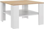 2dekans | Houten Salontafel - 60 x 60 cm - Wit / Houtkleur -, Huis en Inrichting, Tafels | Eettafels, Ophalen of Verzenden, Zo goed als nieuw