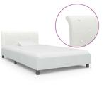 vidaXL Bedframe kunstleer wit 90x200 cm, Huis en Inrichting, Overige materialen, 90 cm, Eenpersoons, Verzenden