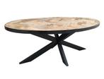 Eettafel Visgraat Ovaal Licht Met Zwarte Rand 260X120X78, Huis en Inrichting, Tafels | Eettafels, Ophalen of Verzenden, Nieuw