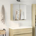 vidaXL Badkamerspiegelkast 64,5x20x66,5 cm bewerkt hout, Huis en Inrichting, Tafels | Kaptafels, Verzenden, Nieuw