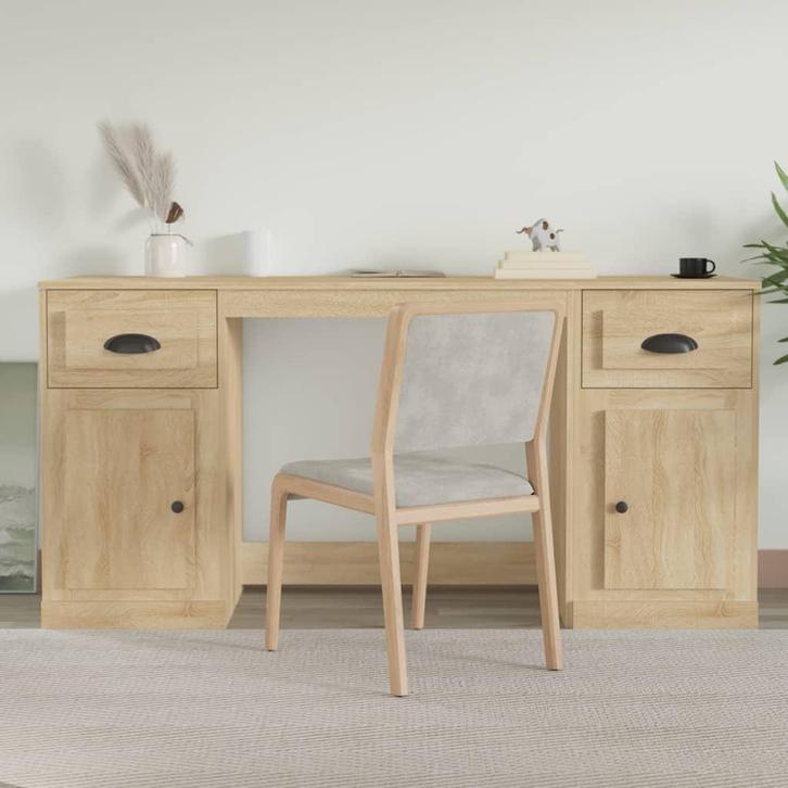 vidaXL Bureau met kast bewerkt hout sonoma eikenkleurig, Huis en Inrichting, Bureaus, Nieuw, Verzenden