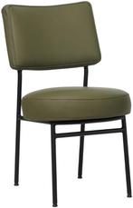Olijfgroene leren moderne retro eetkamerstoel - Toledo Leer, Huis en Inrichting, Overige kleuren, Klassiek, Nieuw, Leer
