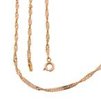 Roségouden gedraaide schakel ketting | 51,5 cm (veerring), Sieraden, Tassen en Uiterlijk, Kettingen, Ophalen of Verzenden, Gebruikt