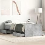 vidaXL Bedframe met hoofd- en voeteneinde betongrijs 90x200, Huis en Inrichting, Slaapkamer | Bedden, 90 cm, Eenpersoons, Verzenden