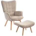 TRUUSK Oorfauteuil Met Voetenbank - Relaxfauteuil Corduroy L, Verzenden, Nieuw