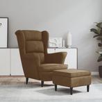 vidaXL Fauteuil met voetenbank fluweel bruin, Huis en Inrichting, Fauteuils, Verzenden, Nieuw