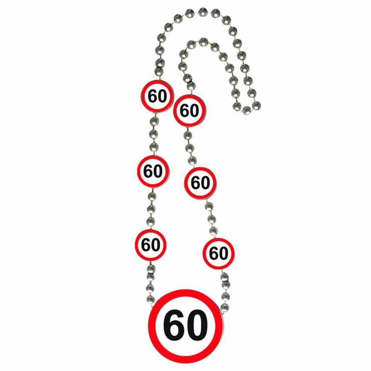 Ketting 60 Jaar Verkeersbord, Hobby en Vrije tijd, Feestartikelen, Nieuw, Verzenden