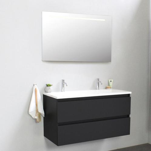 Badkamermeubel BWS Pepper Acryl Wastafel Incl Spiegel Met, Doe-het-zelf en Verbouw, Sanitair, Bad, Nieuw, Ophalen of Verzenden
