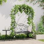 vidaXL Tuinbank met Boog Bloemontwerp Zwart 121 cm Staal, Tuin en Terras, Verzenden, Nieuw, Metaal