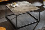 Design salontafel SYMBIOSE 75cm marmer taupe keramiek, Huis en Inrichting, Tafels | Salontafels, Ophalen of Verzenden, Nieuw