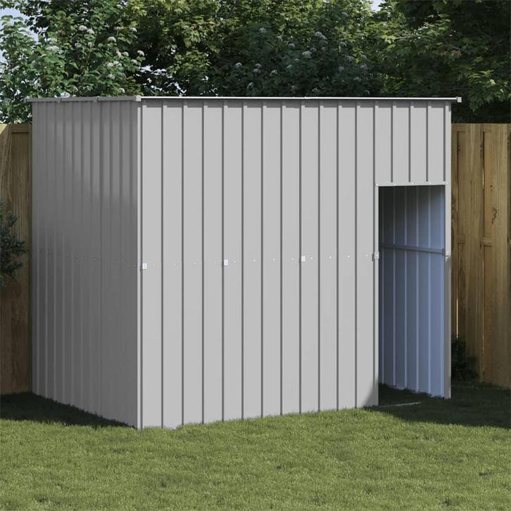 vidaXL Hondenhok met dak 214x153x181 cm gegalvaniseerd staal, Dieren en Toebehoren, Hondenhokken, Nieuw, Verzenden