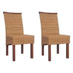 vidaXL Eetkamerstoelen 2 st natuurlijk rattan bruin, Huis en Inrichting, Stoelen, Verzenden, Nieuw, Bruin