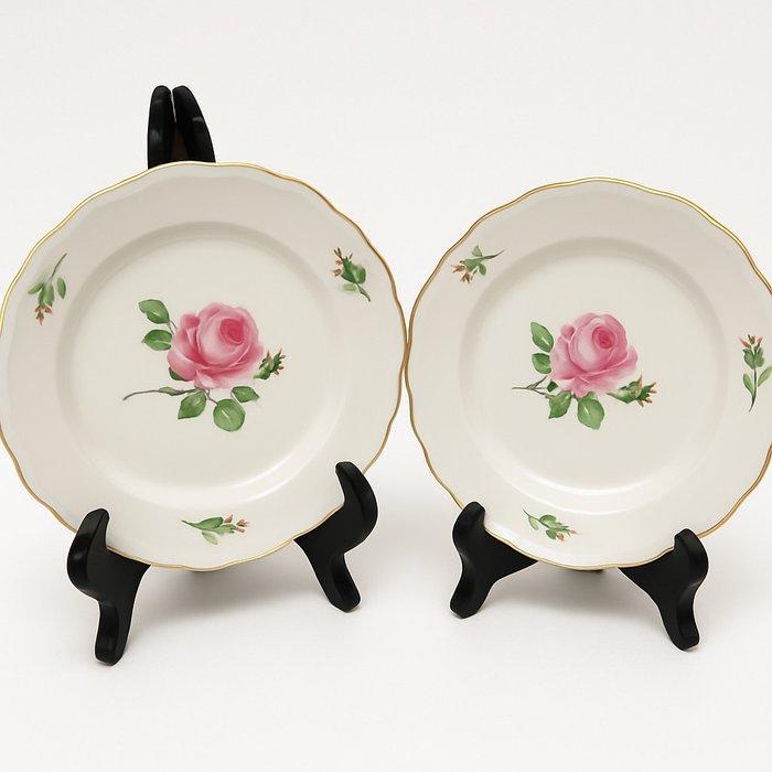 Meissen - Bord (2) - Rose peinte à la main-bord doré 20sm -, Antiek en Kunst, Antiek | Meubels | Tafels