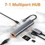 Cabletime – USB C – multiport hub 7 in 1 - docking station, Laptop, Nieuw, Ophalen of Verzenden, Cabletime